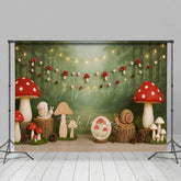 Aperturee - Aperturee Cute Mushroom Fairy Tale World Cake Smash Backdrop